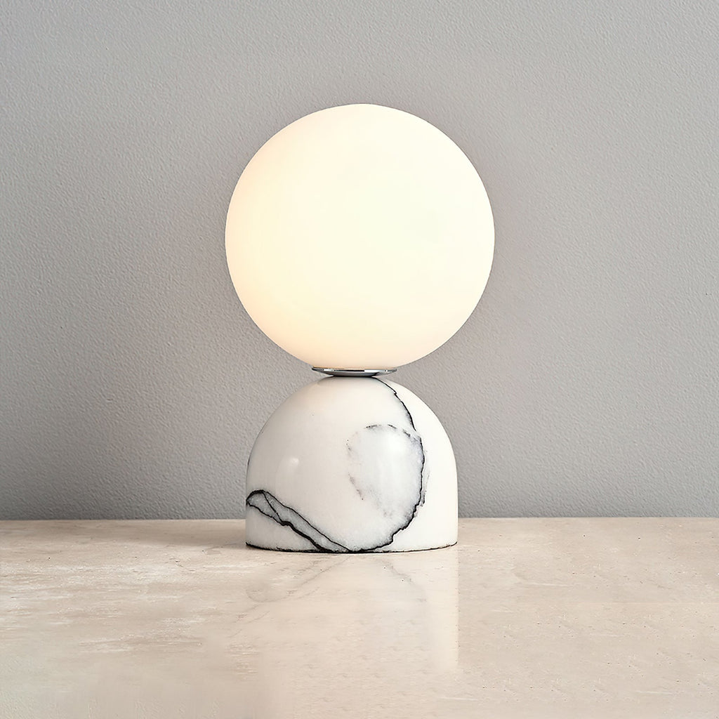 Carrara-marmeren globe-tafellamp | Ormexis