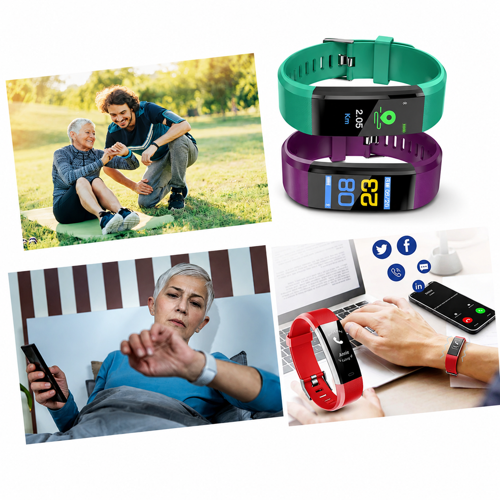 Active Life fitneszkövető okosóra pulzusméréssel és állítható szíjjal