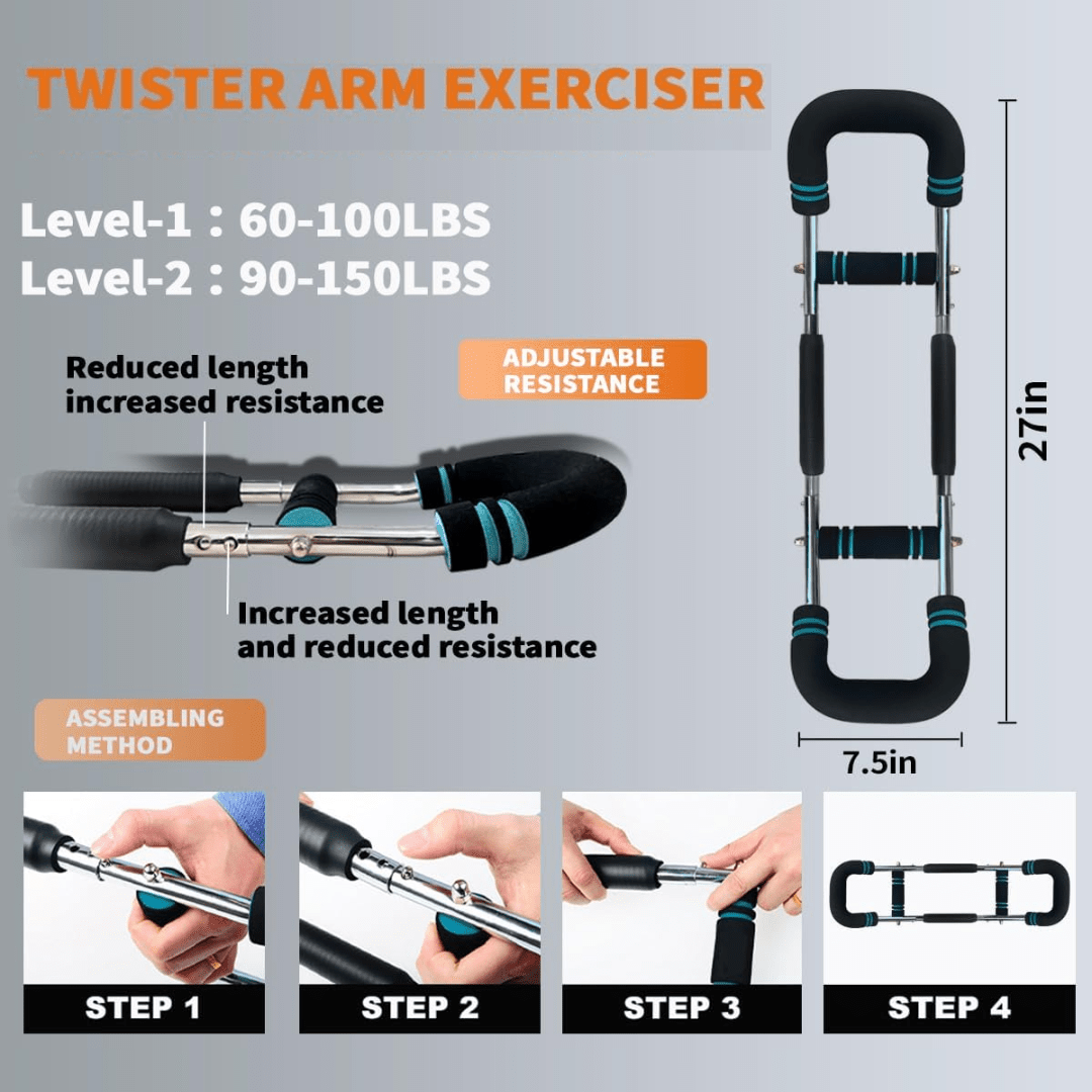 Nastavitelný domácí posilovač na paže a hrudník s nastavitelným odporem, přenosný tréninkový nástroj