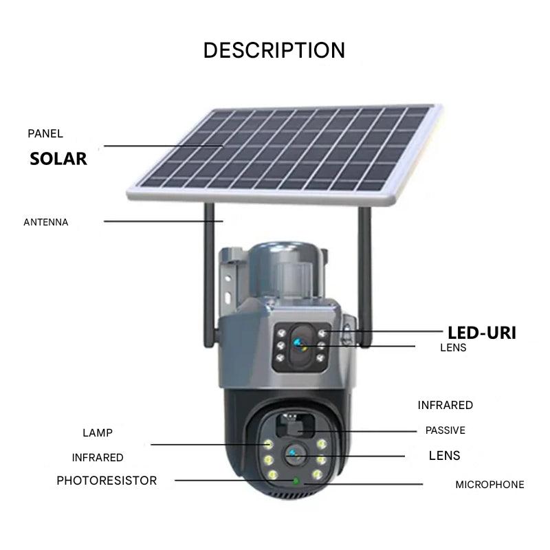 Advanced Solar Security Camera With 4K Wireless, 360 Degree Coverage, Outdoor Protection