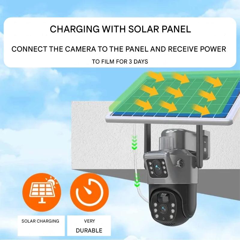 Advanced Solar Security Camera With 4K Wireless, 360 Degree Coverage, Outdoor Protection