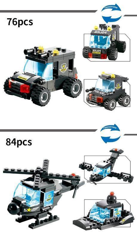 Adventure Builder Police Truck Base Blocks Kit For Kids - Ormexis