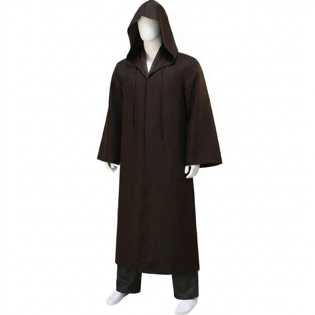 Adult Hooded Adventure Costume Set With Robe, Tunic, Pants, Belt, Pouch And Tabard - Ormexis