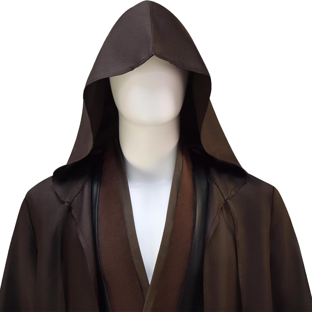 Adult Hooded Adventure Costume Set With Robe, Tunic, Pants, Belt, Pouch And Tabard - Ormexis