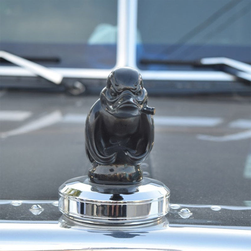 Adventure Duck chromovaná kapota ozdoba, gumová nálepka pro automobilové nadšence - Ormexis