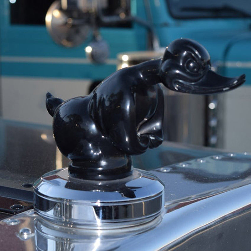 Adventure Duck chromovaná kapota ozdoba, gumová nálepka pro automobilové nadšence - Ormexis