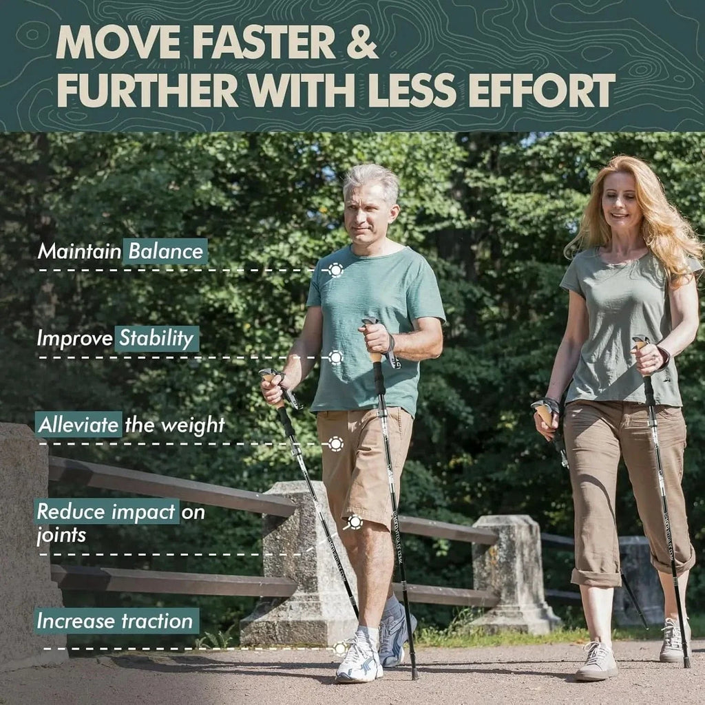 Adventure Gear Regulowane Kije Trekkingowe dla Lekkości, Stabilności i Komfortu - Ormexis