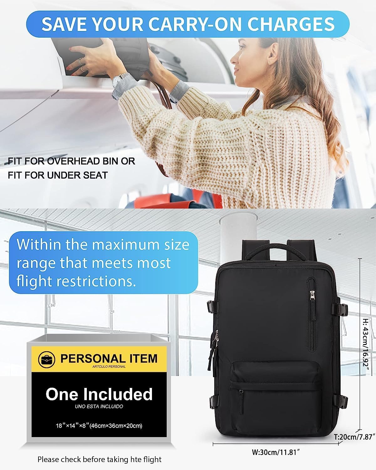Mochila de Viagem Impermeável Adventure Ready 40L com Porta USB e Compartimento para Sapatos - Ormexis