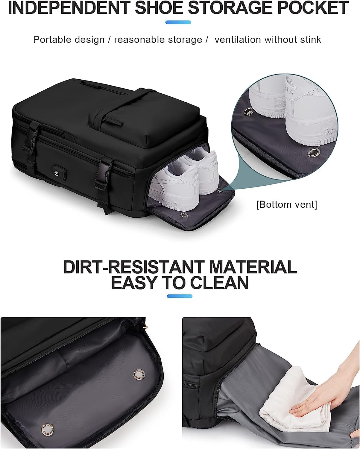 Mochila de Viagem Impermeável Adventure Ready 40L com Porta USB e Compartimento para Sapatos - Ormexis