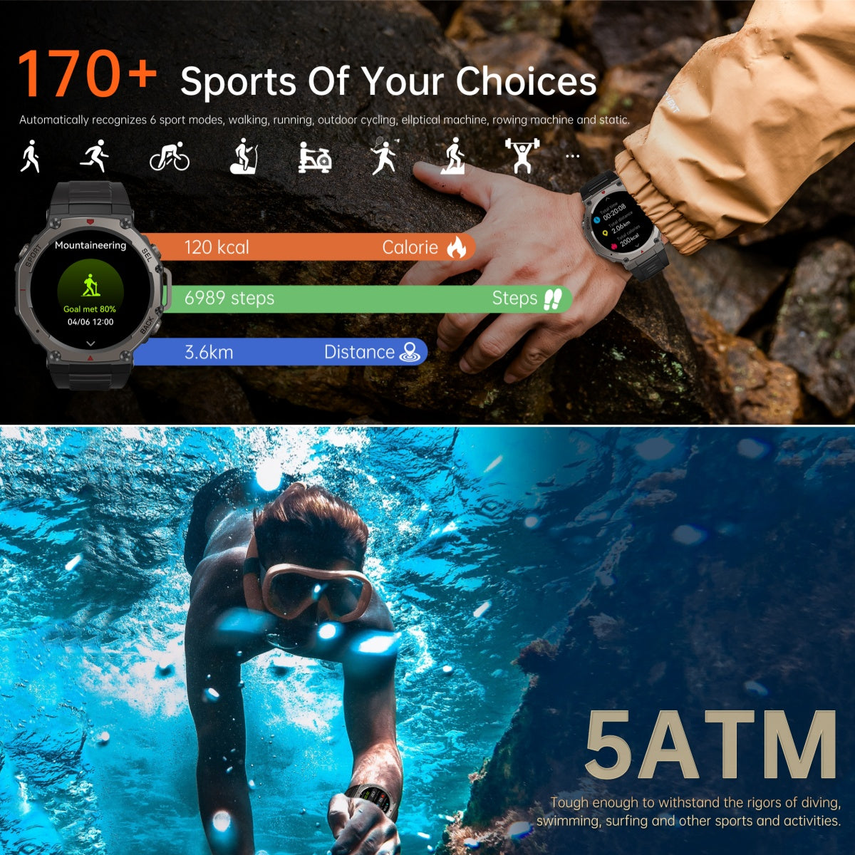Adventure Ready Outdoor GPS Watch With 5 ATM Water Resistance - Ormexis
