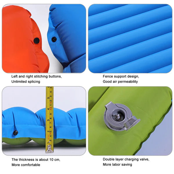 Adventure Ready Portable Inflatable Camp Mattress With Built In Foot Pump - Ormexis