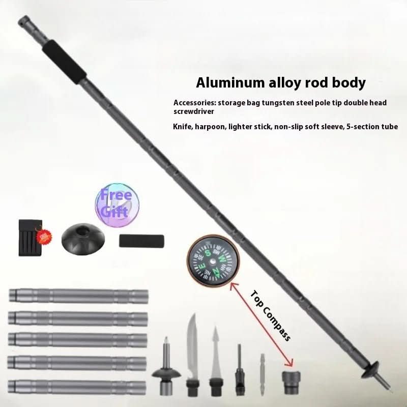 Adventure Ready Multi Tool Trekking Pole Lightweight Foldable For Outdoor Adventures - Ormexis