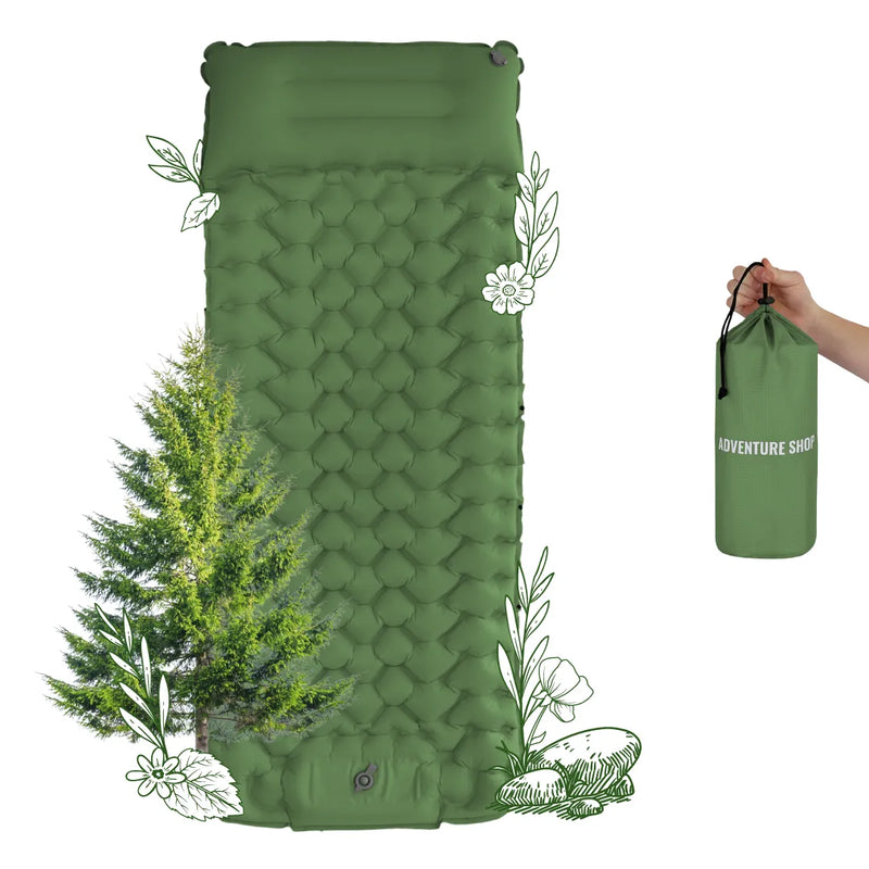 Ultralehká karimatka Adventure Ready s vestavěným pumpičkou pro rychlé nastavení - Ormexis
