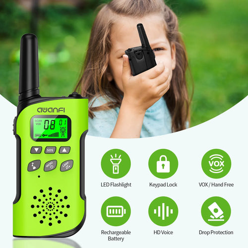 Avontuurlijke walkietalkies voor kinderen met groot bereik en oplaadbare zaklamp Ormexis