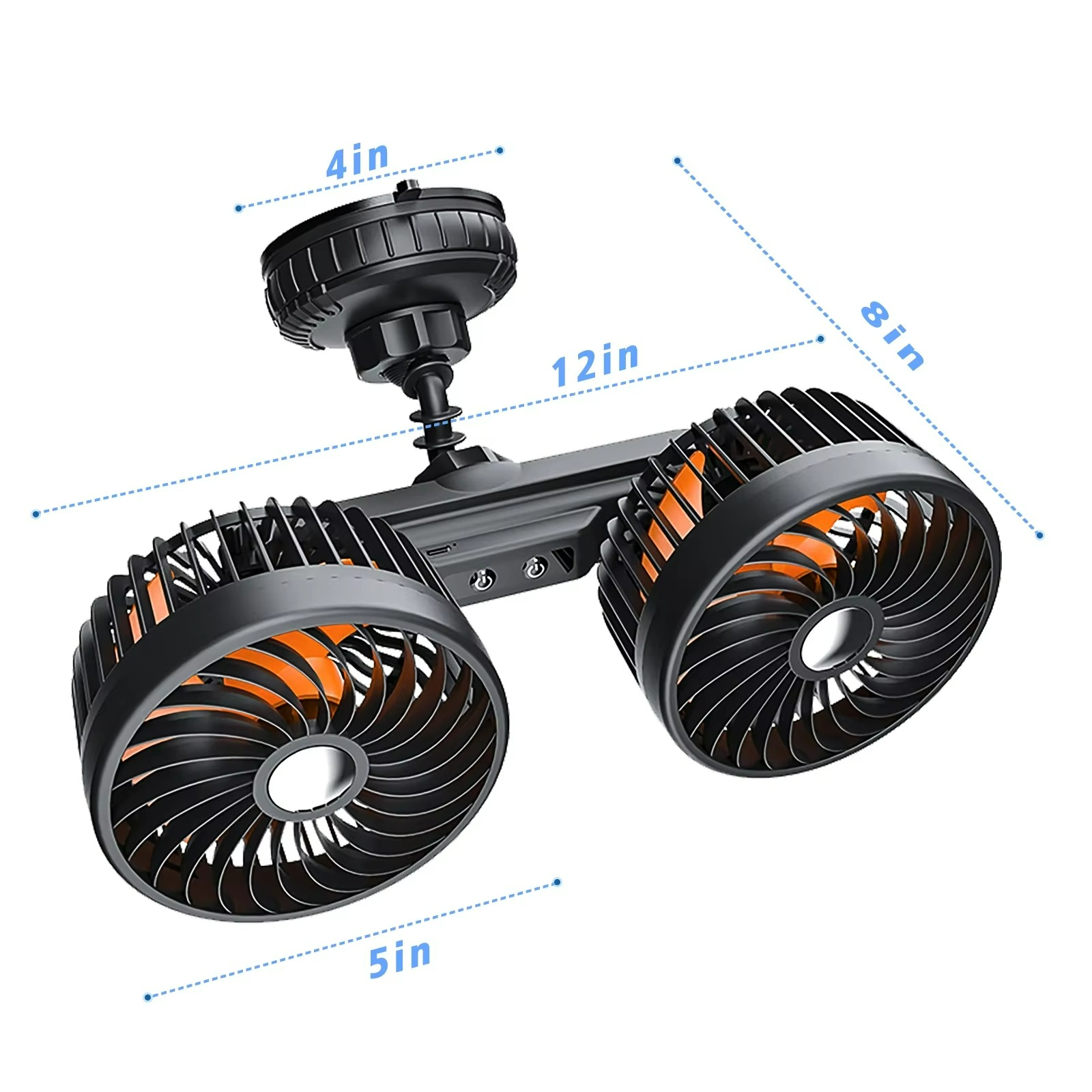 AeroBreeze Draagbare Autoventilator met 4000 mAh Batterij en 3 Snelheidsstanden - Ormexis