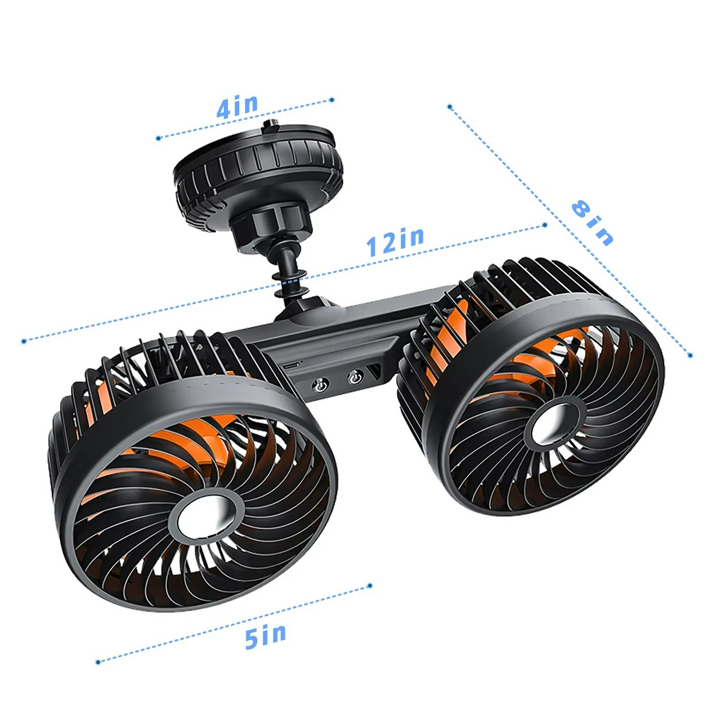 Ventilátor do auta AeroBreeze s baterií 4000 mAh a třemi rychlostmi - Ormexis
