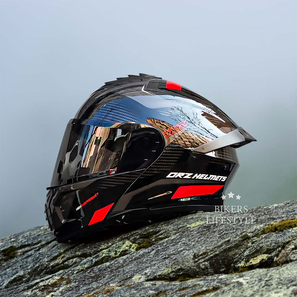 Motocyklová přilba AeroGuard s dvojitým štítem, certifikovaná bezpečnost a pohodlné nošení - Ormexis