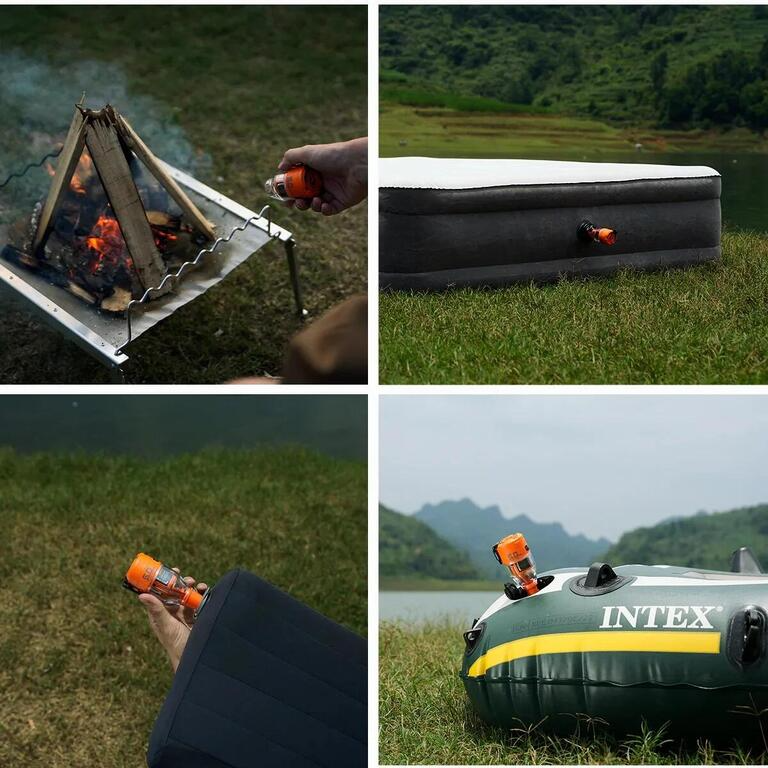AirBlaze Pro Compact Electric Pump With LED Lantern For Quick Outdoor Inflation - Ormexis