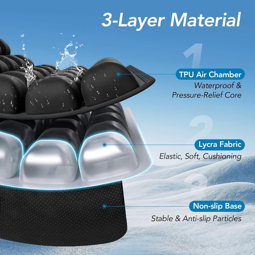AirComfort Inflatable Travel Cushion With Ergonomic Comfort Design - Ormexis
