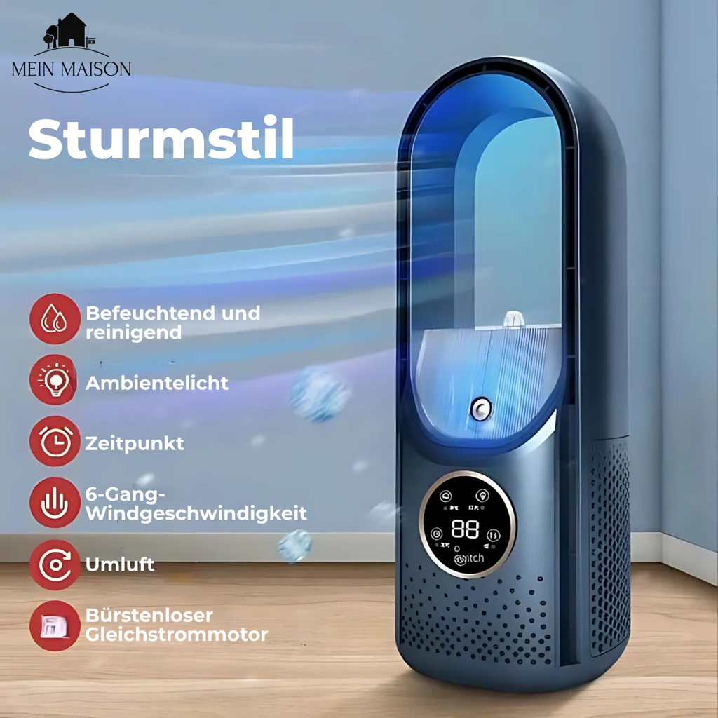 AirCooler Bladeless USB Fan With Timer And Humidification For Quiet Cooling - Ormexis