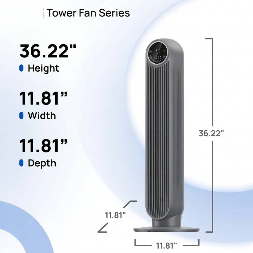 AirFlowMax Tower Bladeless Fan With Eight Speed Settings And Four Modes Quiet Operation - Ormexis