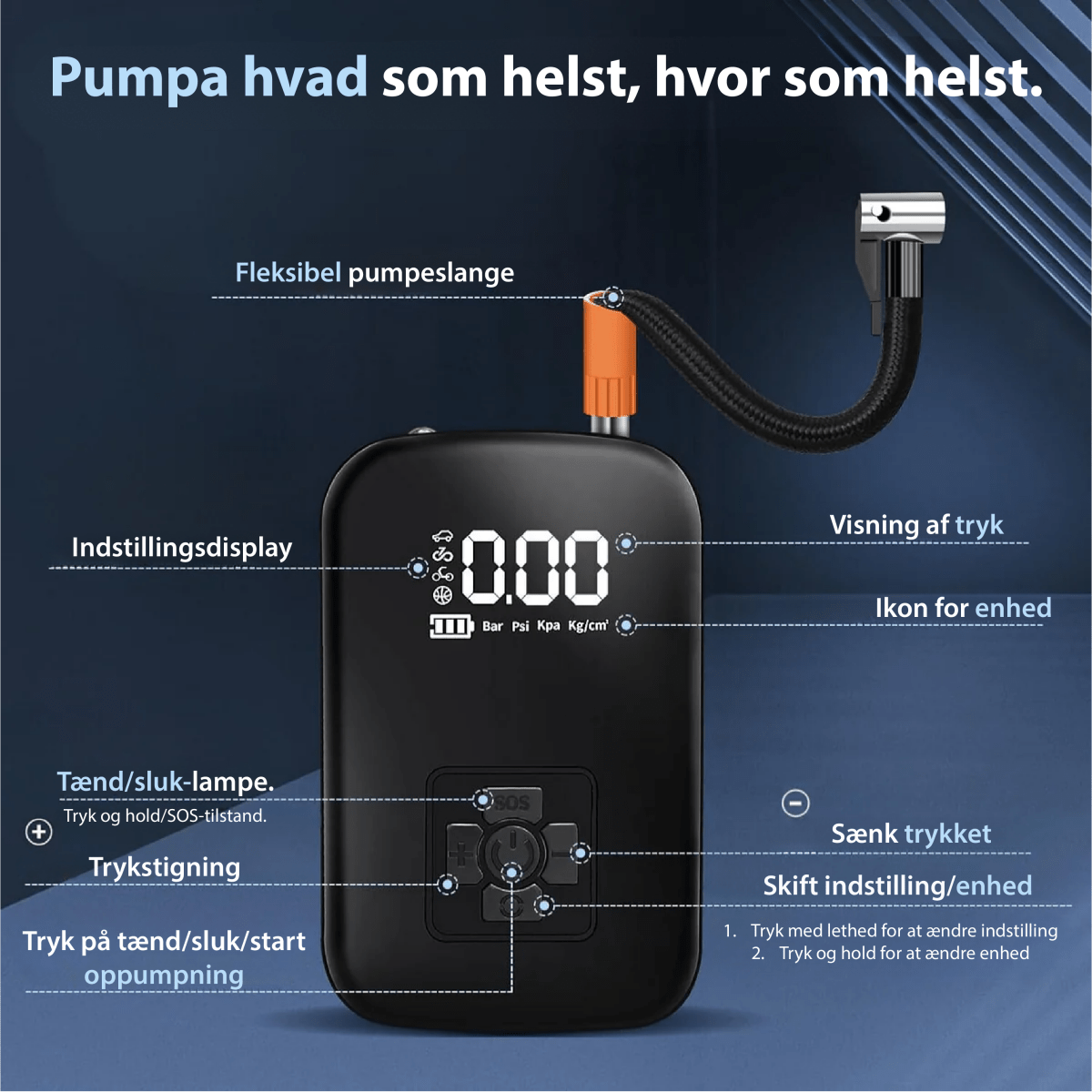 AirSwift Pro Compact Electric Air Pump With LED Light And Multiple Nozzles - Ormexis