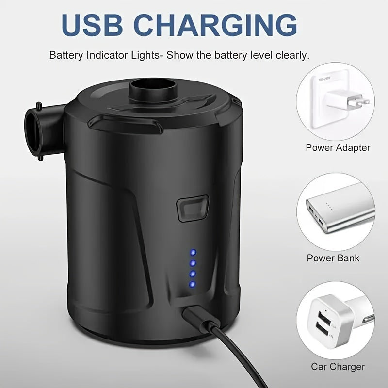AirTrek Mini Cordless Electric Pump With USB Rechargeable Battery For Quick Inflation - Ormexis