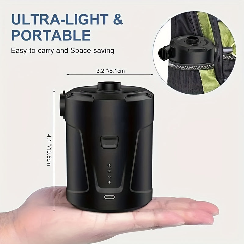 AirTrek Mini Cordless Electric Pump With USB Rechargeable Battery For Quick Inflation - Ormexis