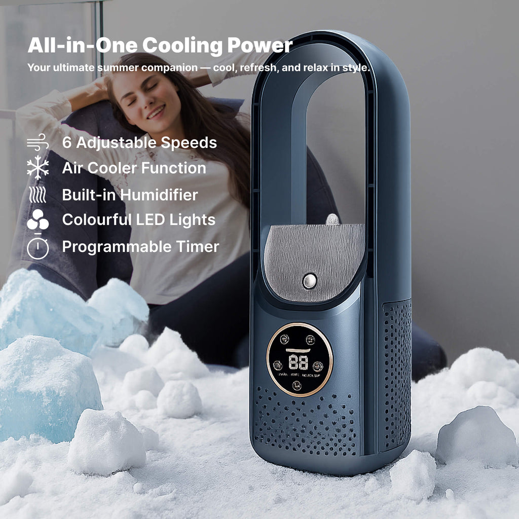 Bladeless Portable Air Conditioner | Ultra-Quiet, Ergonomic Design & Ideal for Home and Office Use | ormexis