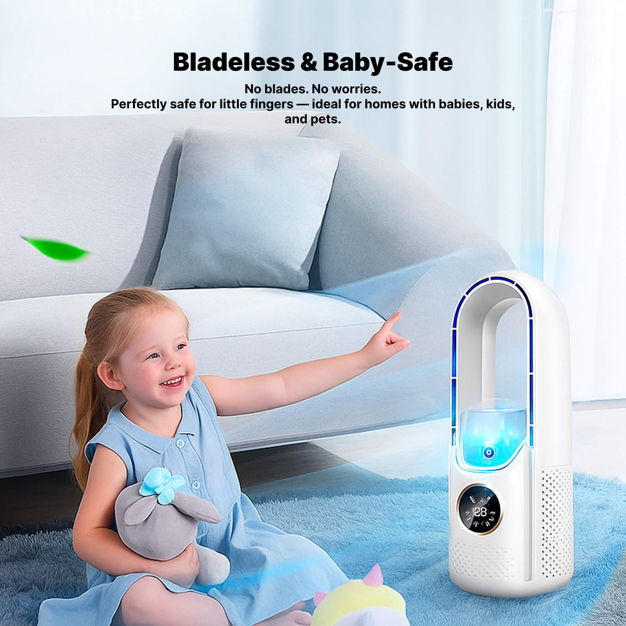 Bladeless Portable Air Conditioner | Ultra-Quiet, Ergonomic Design & Ideal for Home and Office Use | ormexis