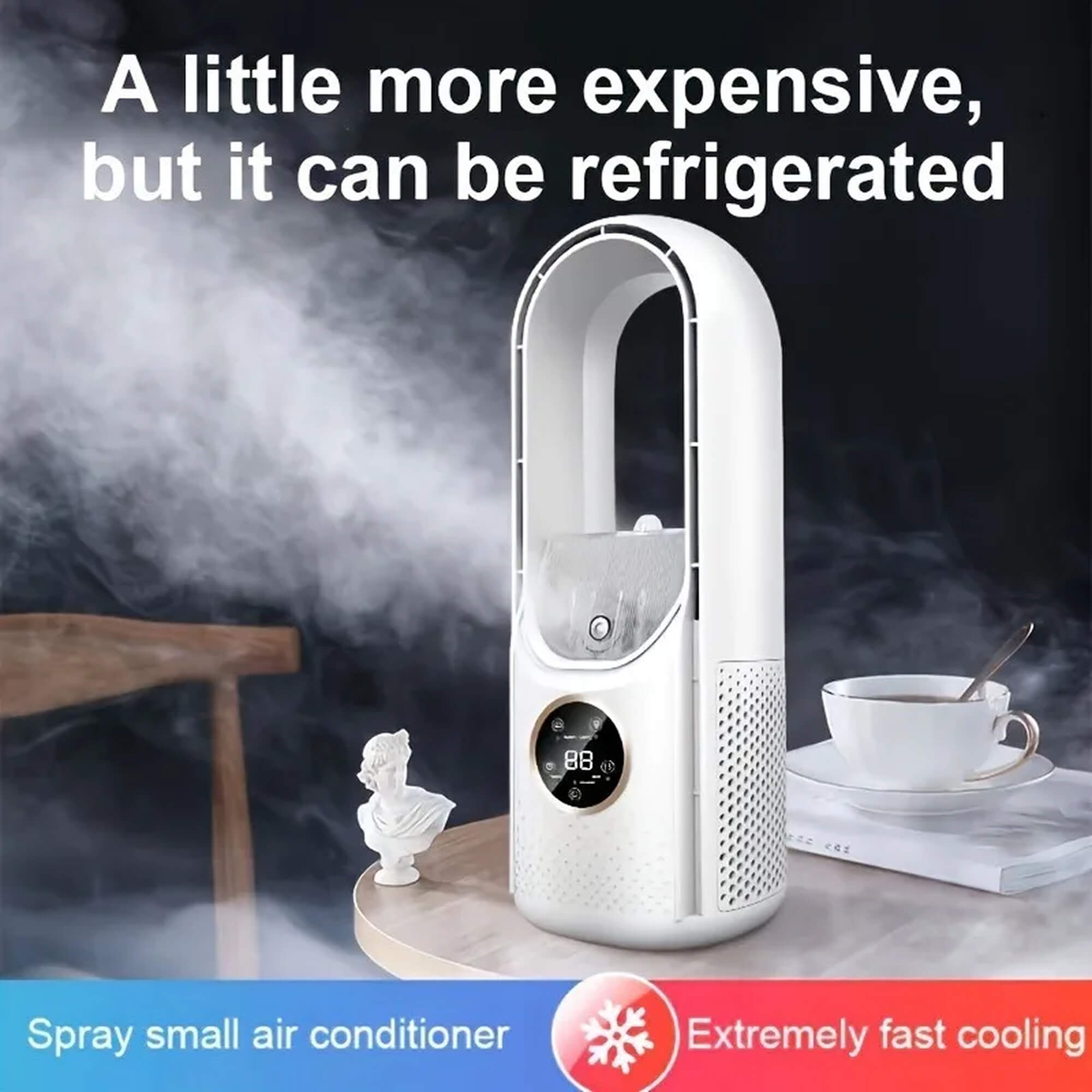 Bladeless Portable Air Conditioner | Ultra-Quiet, Ergonomic Design & Ideal for Home and Office Use | ormexis