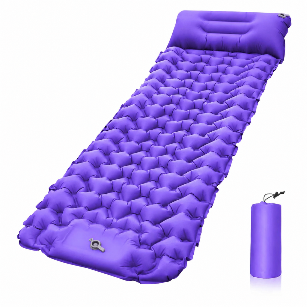 Airtrek Mat Compact Air Bed For Camping With Built In Pillow And Foot Pump - Ormexis
