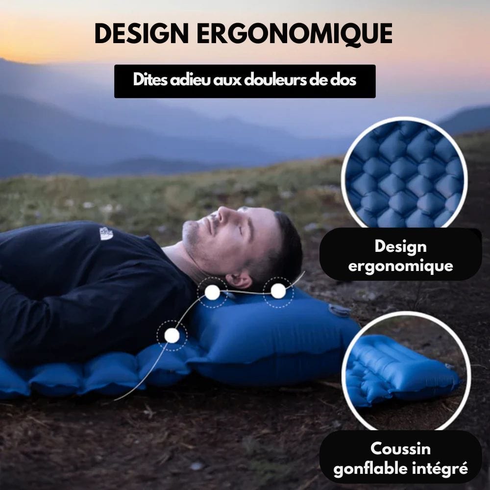 Airtrek Mat Compact Air Bed For Camping With Built In Pillow And Foot Pump - Ormexis