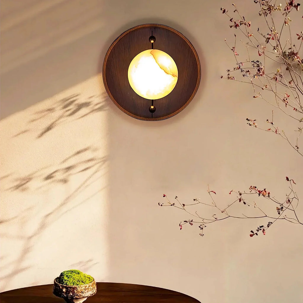 Industrial Alabaster Sphere Sconce | Ormexis