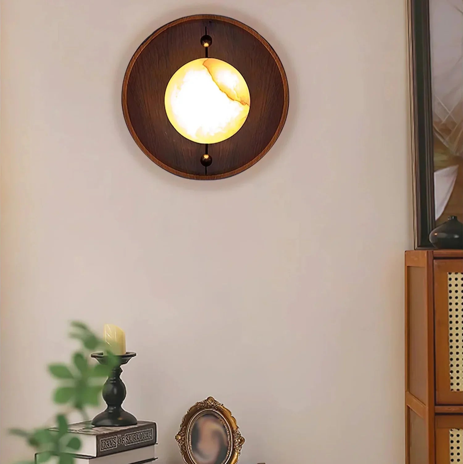 Industrial Alabaster Sphere Sconce | Ormexis