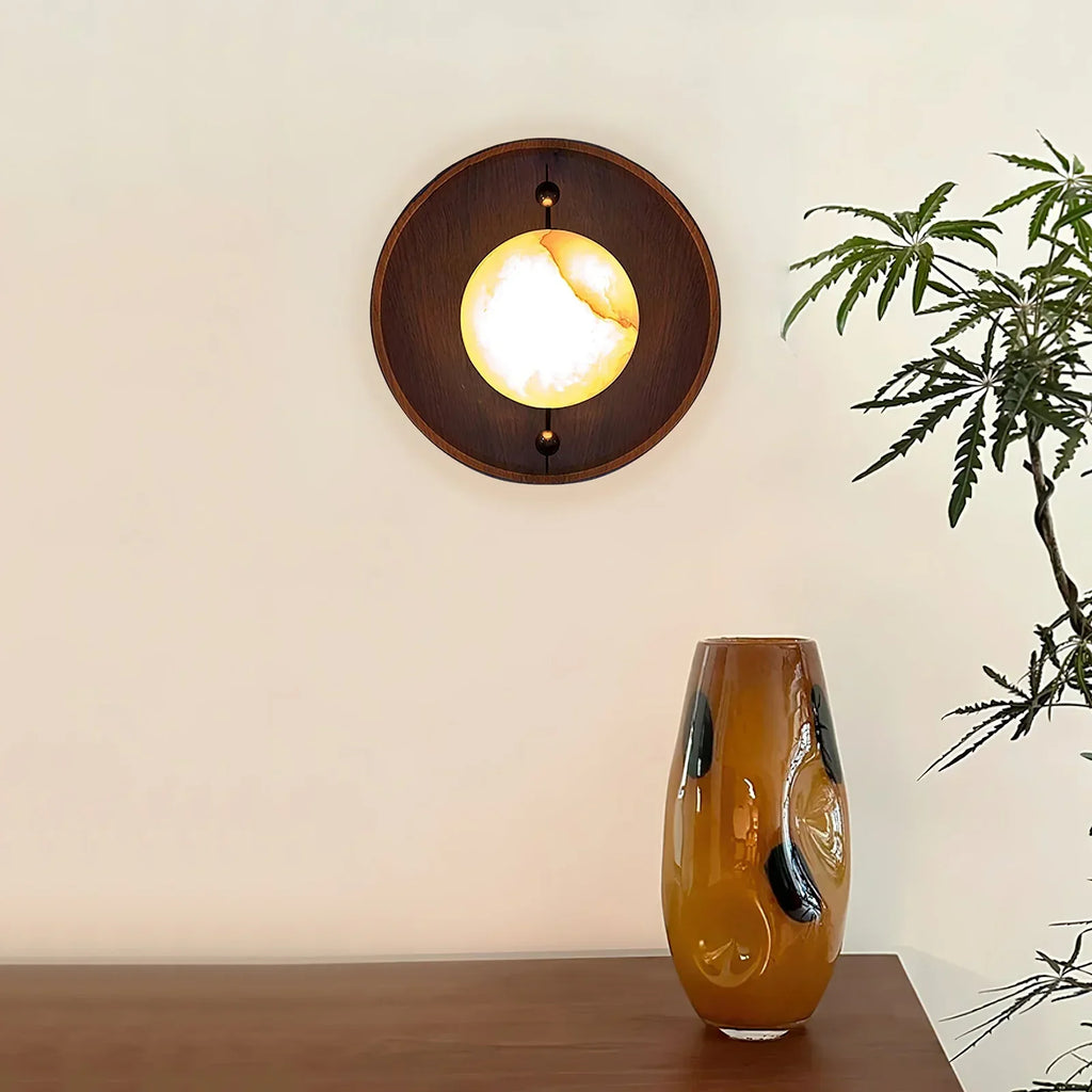 Industrial Alabaster Sphere Sconce | Ormexis