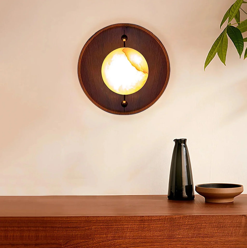 Industrial Alabaster Sphere Sconce | Ormexis