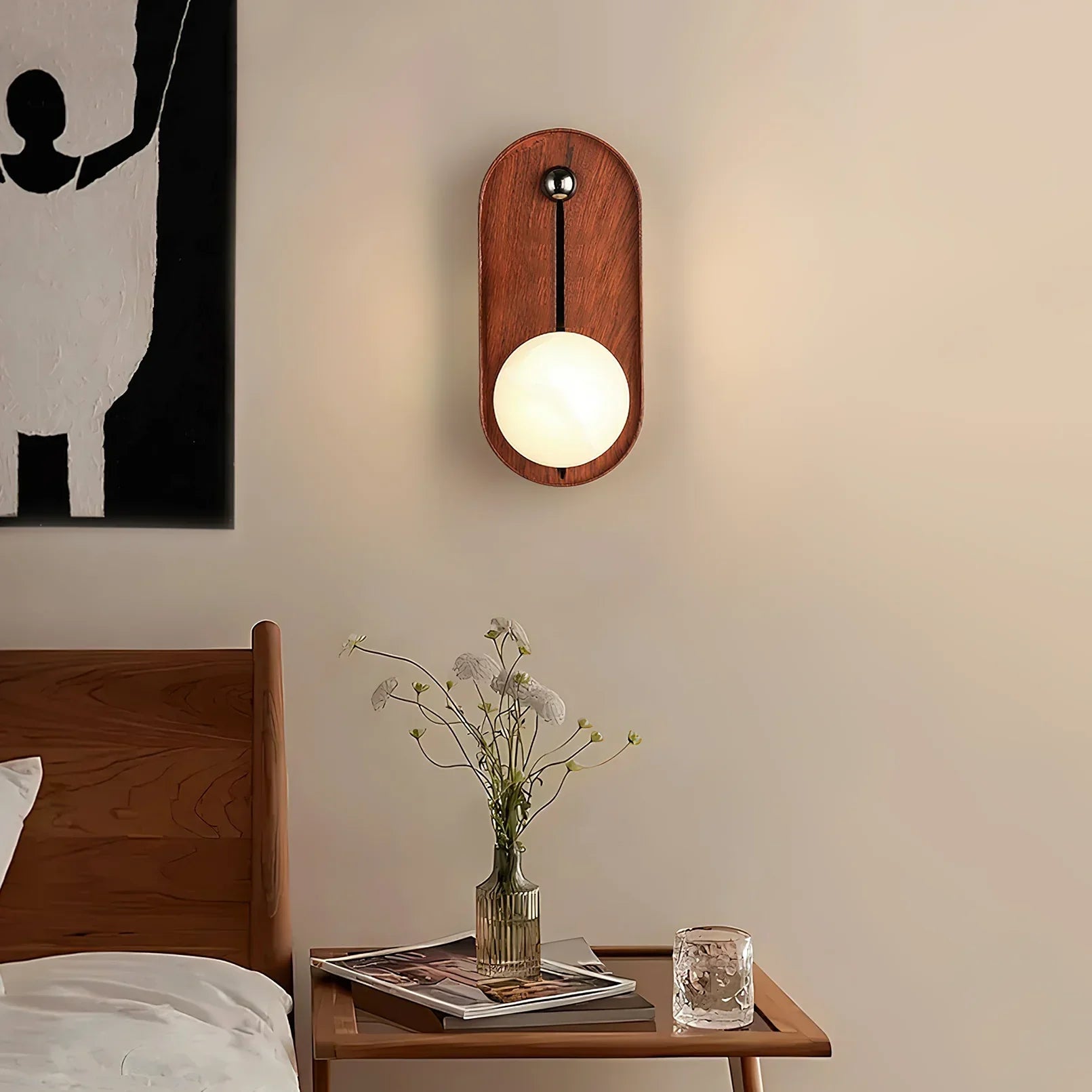 Industrial Alabaster Sphere Sconce | Ormexis
