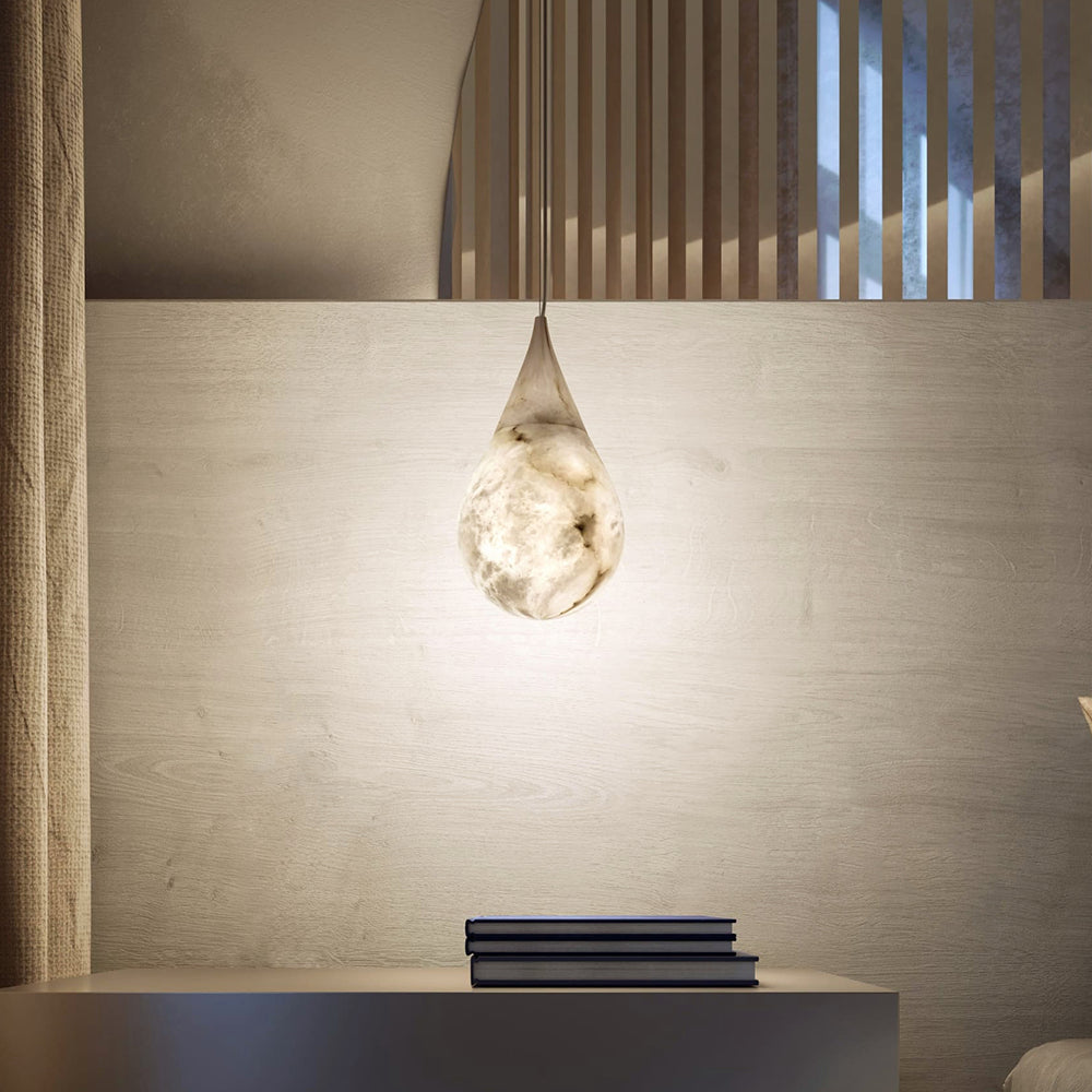 Nastrojowa lampa wisząca z alabastru | Ormexis