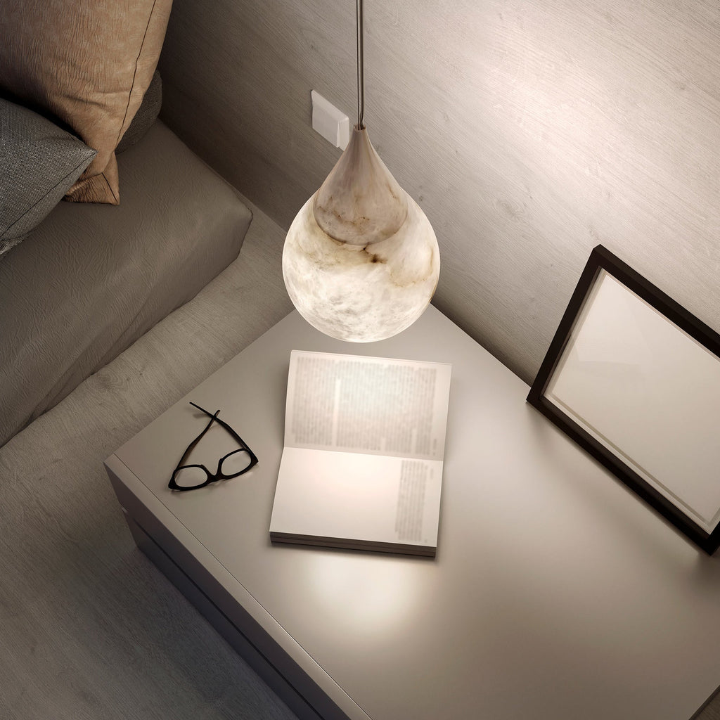 Nastrojowa lampa wisząca z alabastru | Ormexis