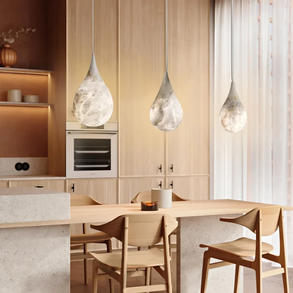 Nastrojowa lampa wisząca z alabastru | Ormexis