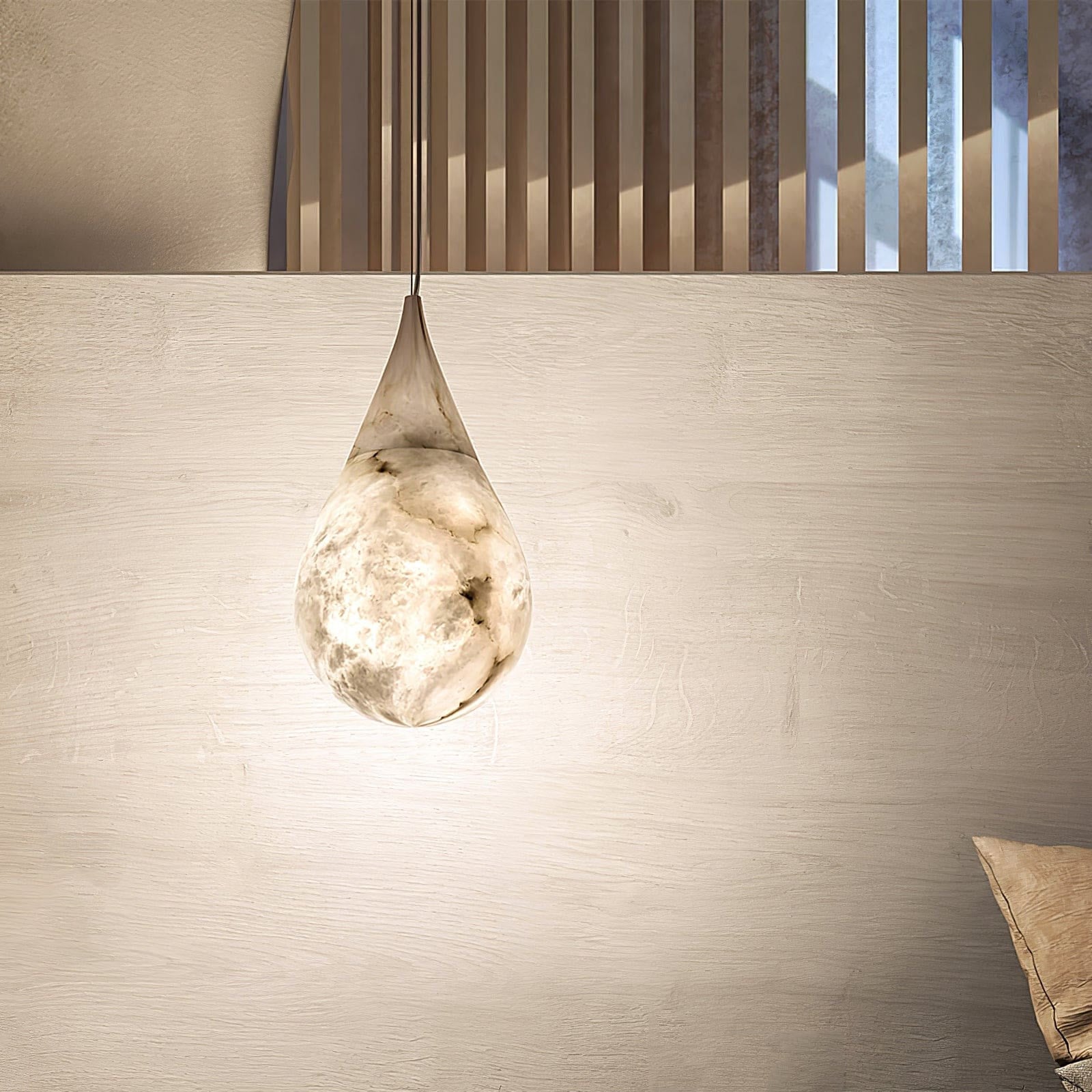 Nastrojowa lampa wisząca z alabastru | Ormexis