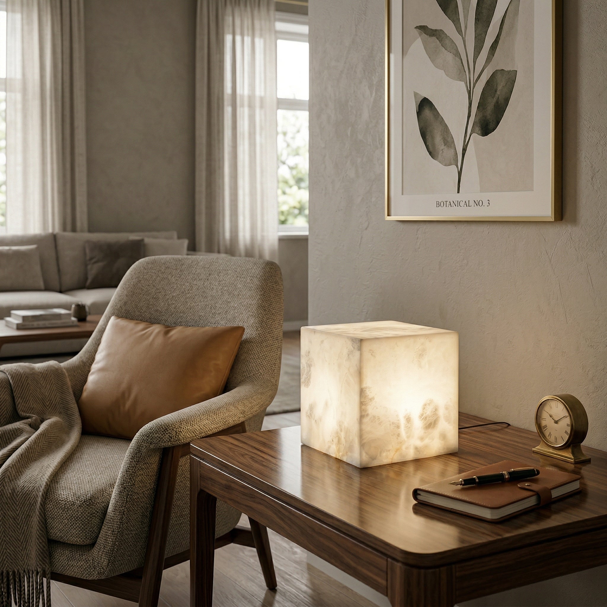 Minimalistisk monolitisk bordlampe | Ormexis