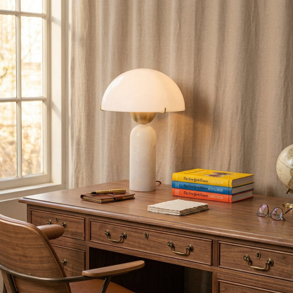 Vellum Alabaster Table Lamp | Ormexis