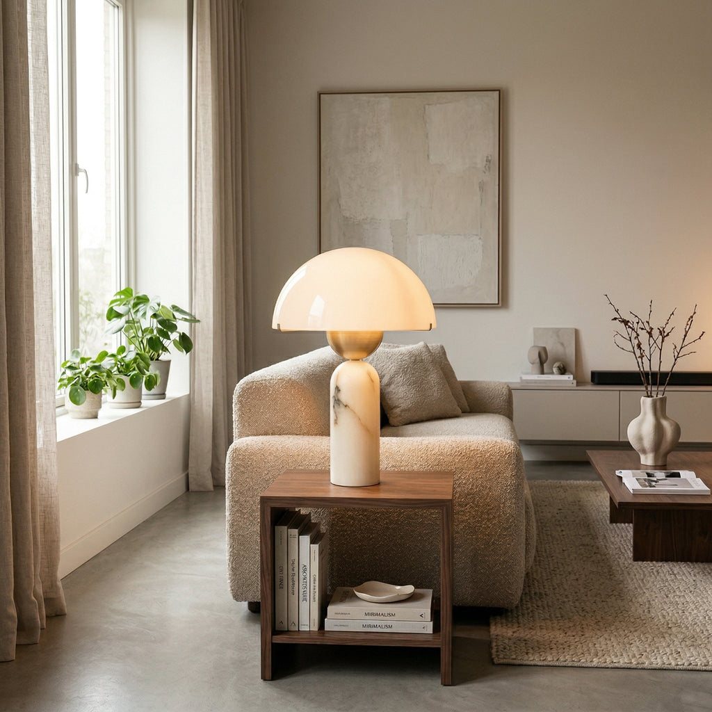 Vellum Alabaster Table Lamp | Ormexis