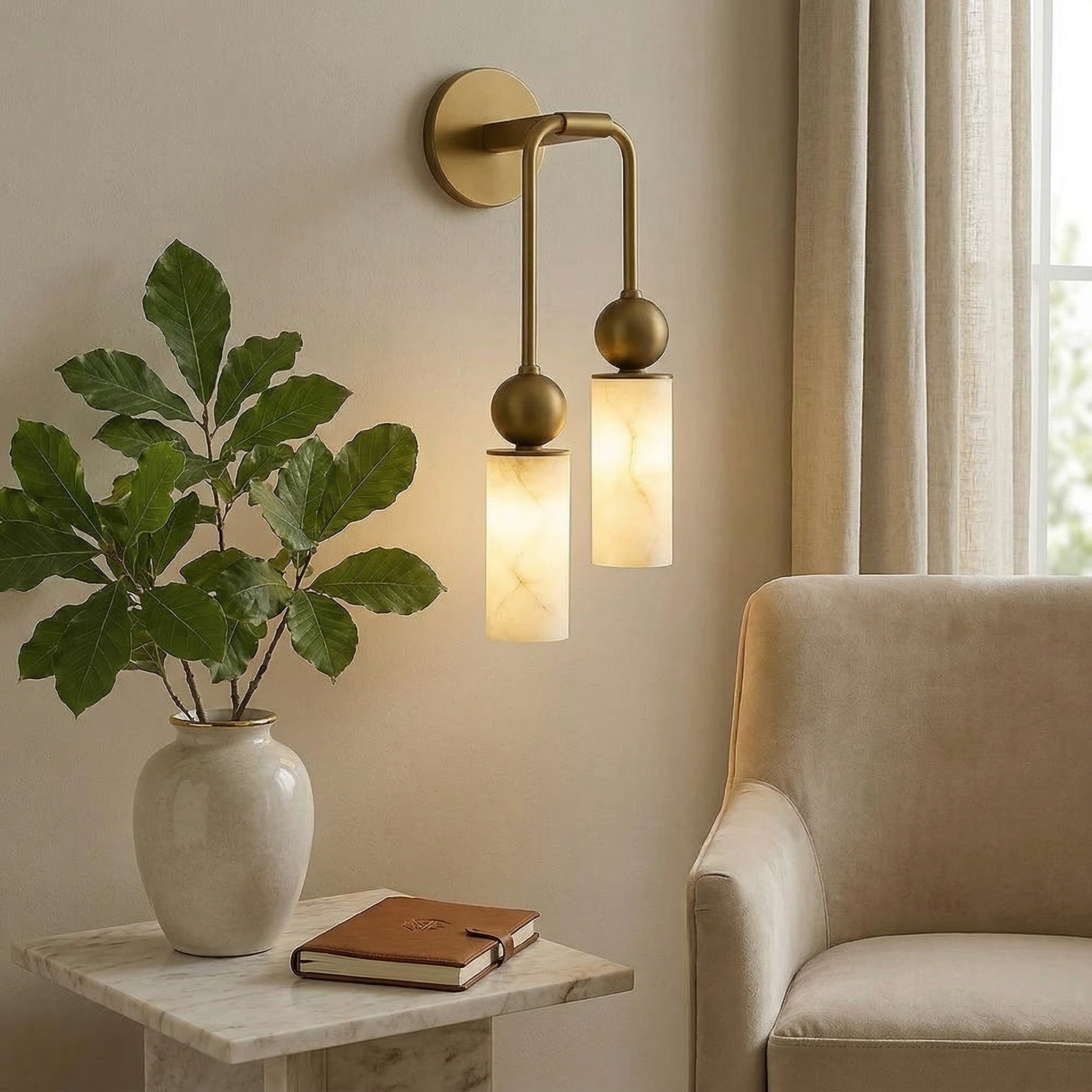 Nástěnné svítidlo Lunara Alabaster | Ormexis