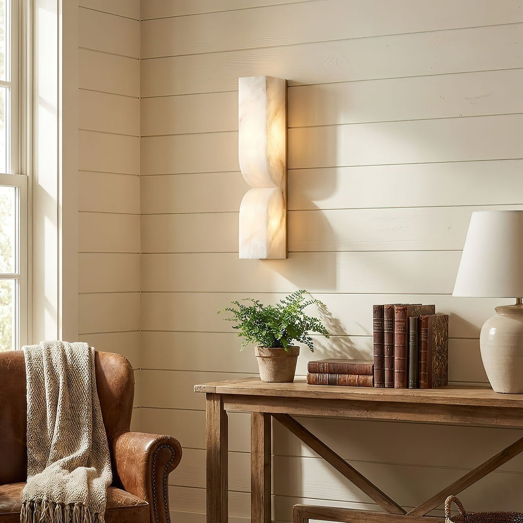 Alabaster Essence LED Wall Light Sculptural Design For Indoor Spaces - Ormexis