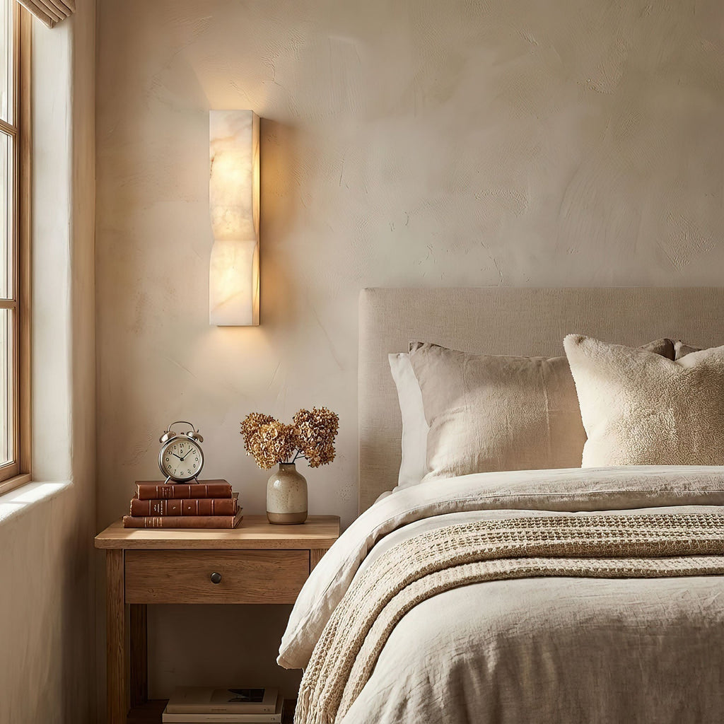 Alabaster Essence LED Wall Light Sculptural Design For Indoor Spaces - Ormexis