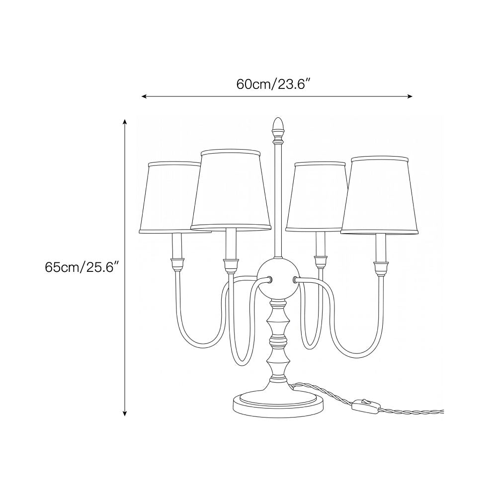 Bordslampa med kandelaber i antikmässing | Ormexis