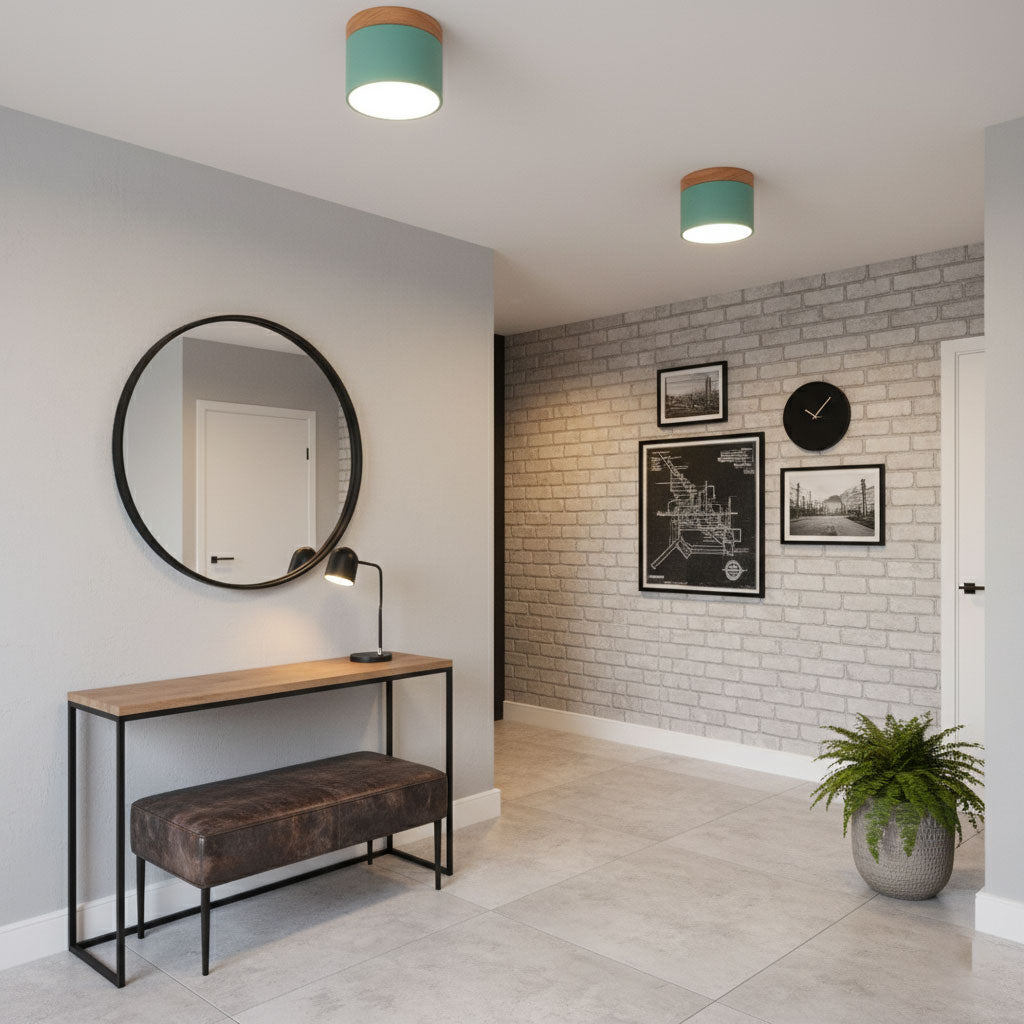 Wood Accent Drum Ceiling Light | Ormexis